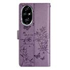 For Honor 200 Pro Butterflies And Flowers Leather Phone Case(Purple) - 3