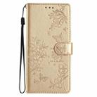 For Honor X9c Butterflies And Flowers Leather Phone Case(Gold) - 3