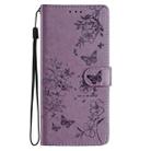 For Honor X9c Butterflies And Flowers Leather Phone Case(Purple) - 3