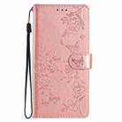 For Honor X5b Butterflies And Flowers Leather Phone Case(Rose Gold) - 3