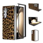 For Samsung Galaxy Z Fold6 Black Frame Leopard Full Coverage Phone Case(Golden) - 1