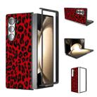 For Samsung Galaxy Z Fold6 Black Frame Leopard Full Coverage Phone Case(Red) - 1