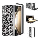 For Samsung Galaxy Z Fold6 Black Frame Leopard Full Coverage Phone Case(Silver) - 1