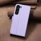 For Samsung Galaxy S21 5G Square Texture Leather Phone Case(Purple) - 3
