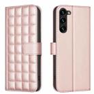 For Samsung Galaxy S21 5G Square Texture Leather Phone Case(Rose Gold) - 1