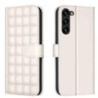 For Samsung Galaxy S21 5G Square Texture Leather Phone Case(Beige) - 1