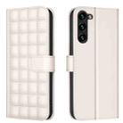For Samsung Galaxy S21 FE 5G Square Texture Leather Phone Case(Beige) - 1