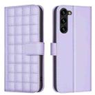For Samsung Galaxy S21+ 5G Square Texture Leather Phone Case(Purple) - 1