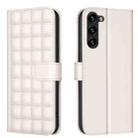 For Samsung Galaxy S21+ 5G Square Texture Leather Phone Case(Beige) - 1