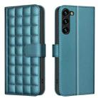 For Samsung Galaxy S22+ 5G Square Texture Leather Phone Case(Green) - 1