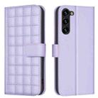For Samsung Galaxy S23 5G Square Texture Leather Phone Case(Purple) - 1