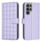 For Samsung Galaxy S24 Ultra 5G Square Texture Leather Phone Case(Purple) - 1