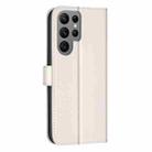 For Samsung Galaxy S25 Ultra 5G Square Texture Leather Phone Case(Beige) - 3