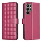 For Samsung Galaxy S25 Ultra 5G Square Texture Leather Phone Case(Red) - 1