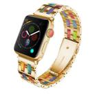 For Apple Watch 5 & 4 44mm / 3 & 2 & 1 42mm Stainless Steel + Resin Watch Band(Iridescent) - 1