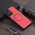 For Motorola Moto G 5G 2024 PU MagSafe Magnetic Phone Case(Red) - 1