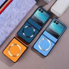 For Motorola Razr 50 Three-stage Folding Magsafe Cloth Texture Phone Case(Orange) - 2