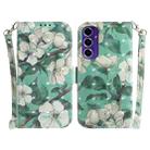 For Samsung Galaxy S24 FE 5G 3D Colored Horizontal Flip Leather Phone Case(Watercolor Flower) - 1