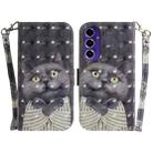 For Samsung Galaxy S24 FE 5G 3D Colored Horizontal Flip Leather Phone Case(Hug Cat) - 1