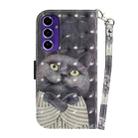 For Samsung Galaxy S24 FE 5G 3D Colored Horizontal Flip Leather Phone Case(Hug Cat) - 3