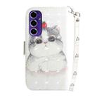 For Samsung Galaxy S24 FE 5G 3D Colored Horizontal Flip Leather Phone Case(Cute Cat) - 3