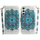 For Samsung Galaxy S25 5G 3D Colored Horizontal Flip Leather Phone Case(Peacock Wreath) - 1