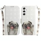 For Samsung Galaxy S25 5G 3D Colored Horizontal Flip Leather Phone Case(Pug) - 1