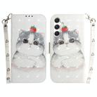 For Samsung Galaxy S25 5G 3D Colored Horizontal Flip Leather Phone Case(Cute Cat) - 1
