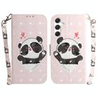 For Samsung Galaxy S25+ 5G 3D Colored Horizontal Flip Leather Phone Case(Heart Panda) - 1