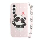 For Samsung Galaxy S25+ 5G 3D Colored Horizontal Flip Leather Phone Case(Heart Panda) - 3