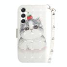 For Samsung Galaxy S25+ 5G 3D Colored Horizontal Flip Leather Phone Case(Cute Cat) - 3