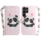 For Samsung Galaxy S25 Ultra 5G 3D Colored Horizontal Flip Leather Phone Case(Heart Panda) - 1