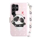 For Samsung Galaxy S25 Ultra 5G 3D Colored Horizontal Flip Leather Phone Case(Heart Panda) - 3