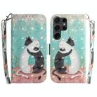 For Samsung Galaxy S25 Ultra 5G 3D Colored Horizontal Flip Leather Phone Case(Black White Cat) - 1