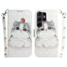 For Samsung Galaxy S25 Ultra 5G 3D Colored Horizontal Flip Leather Phone Case(Cute Cat) - 1