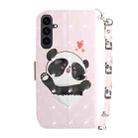 For Samsung Galaxy S25 FE 5G 3D Colored Horizontal Flip Leather Phone Case(Heart Panda) - 3