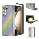 For Samsung Galaxy Z Fold6 Diamond Series Black Frame Full Coverage Phone Case(Rainbow) - 1