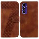 For Samsung Galaxy S24 FE 5G Seven-shaped Embossed Leather Phone Case(Brown) - 1