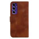 For Samsung Galaxy S24 FE 5G Seven-shaped Embossed Leather Phone Case(Brown) - 3