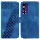 For Samsung Galaxy S24 FE 5G Seven-shaped Embossed Leather Phone Case(Blue) - 1