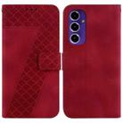 For Samsung Galaxy S24 FE 5G Seven-shaped Embossed Leather Phone Case(Red) - 1