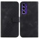 For Samsung Galaxy S24 FE 5G Seven-shaped Embossed Leather Phone Case(Black) - 1