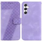 For Samsung Galaxy S25 5G Seven-shaped Embossed Leather Phone Case(Purple) - 1