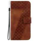 For Samsung Galaxy S25 5G Seven-shaped Embossed Leather Phone Case(Brown) - 2