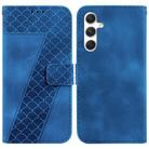 For Samsung Galaxy S25 5G Seven-shaped Embossed Leather Phone Case(Blue) - 1