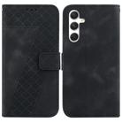 For Samsung Galaxy S25 5G Seven-shaped Embossed Leather Phone Case(Black) - 1