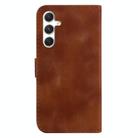 For Samsung Galaxy S25+ 5G Seven-shaped Embossed Leather Phone Case(Brown) - 3