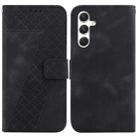For Samsung Galaxy S25+ 5G Seven-shaped Embossed Leather Phone Case(Black) - 1