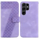 For Samsung Galaxy S25 Ultra 5G Seven-shaped Embossed Leather Phone Case(Purple) - 1