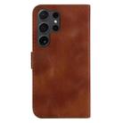 For Samsung Galaxy S25 Ultra 5G Seven-shaped Embossed Leather Phone Case(Brown) - 3